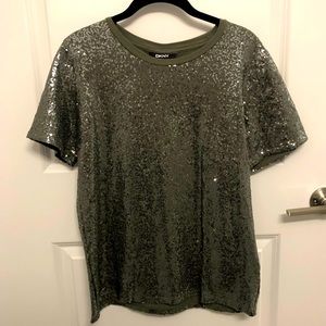 Womens Green DKNY T shirt